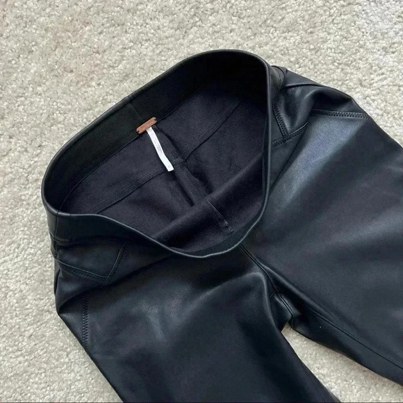 Free People Black Faux Leather Pants Women’s Size 25 Urban Outfitters Polyester - Picture 7 of 16